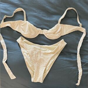 Monday Swimwear Ivory Crochet Bikini top